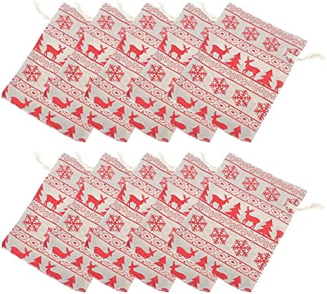 Нолитој 48 парчиња третмани со резерви Божиќ висини памучни кеси торбичка торба arlandабна санта подарок ден елени за третирање на моделот прекрасна