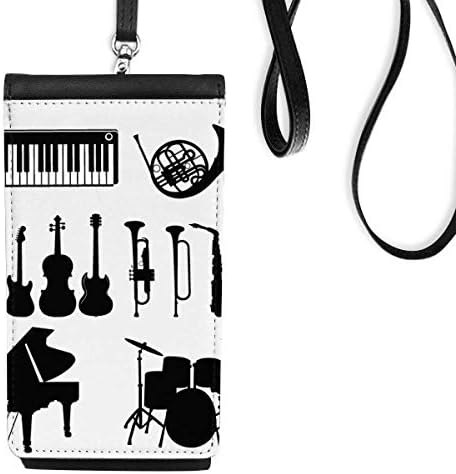 Сакс класична музика Слушање Комбинирана телефонска паричник чанта што виси мобилна торбичка црн џеб