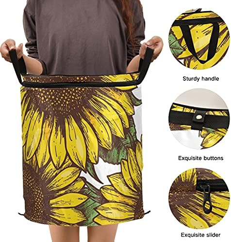 Сончогледи се појавуваат алишта за алишта со патент за патент, корпа за перење со рачки со рачки што може да се сруши за складирање на