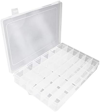 Кутија за складирање на компоненти Bettomshin - PP фиксни 36 мрежи за електронски компоненти контејнери со алатки чисти бели