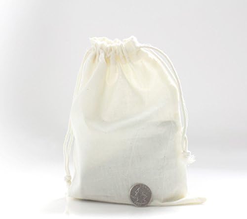 Клејски 6 x9 природни памучни торбички со памук, повеќенаменски пакувања со 25 торбички