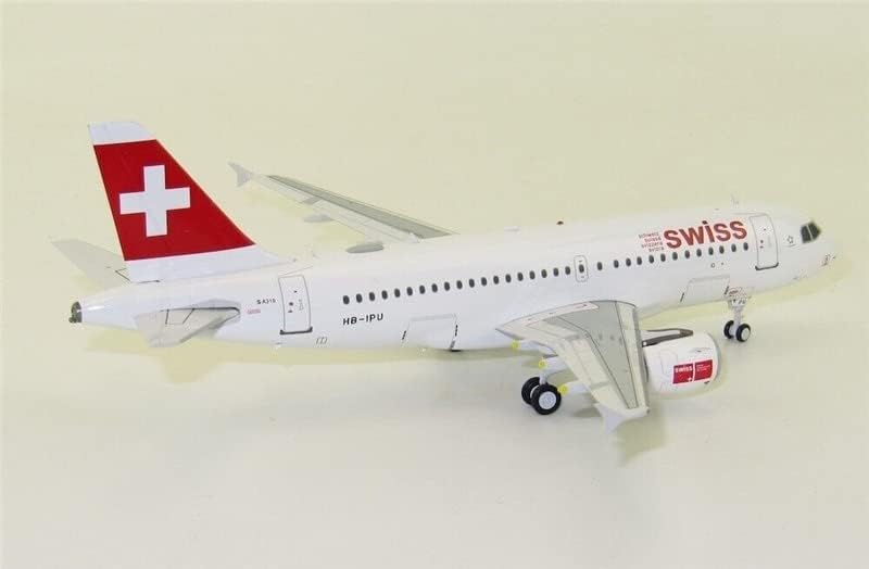 JFOX Swiss International Airlines за Airbus A319-112 HB-IPU со Stand Limited Edition 1/200 Diecast Aircraft претходно изграден модел