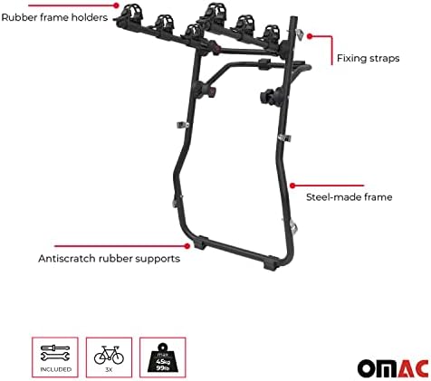ОМАК 3 Багажник За Велосипеди За Мазда 5 2013-2023 Црна | Автомобил Багажникот Планината Велосипед Превозникот 99 Килограми Оптоварување Преклоплив