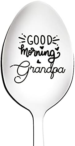 Добро утро дедо лажица врежана не'рѓосувачка челик смешни, најдобри подароци за папа лажичка лажица кафе лажица подароци за дедо Папа