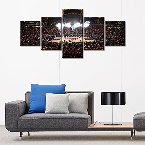 Тумово Newујорк Декор Американски кошаркарски стадион Слики Спортски слики 5 панели платно wallид уметност Медисон Сквер Гарден Артхук дома