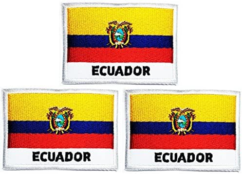 Кленплус 3 парчиња. 1. 7Х2, 6 ИНЧИ. Еквадор Знаме Лепенка Земја Знаме Извезена Апликација Амблем Униформа Воена Тактичка Железо На