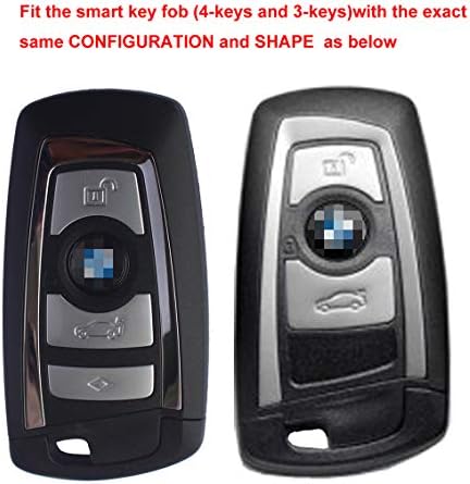 Velsman Компатибилен со BMW Trapezoid Style Key FOB FOB SILICONE CASCE CASCE CASTOR држач -3 копчиња и лента за зглобот - Ве молиме двојно проверете ја конфигурацијата и формата на клучот
