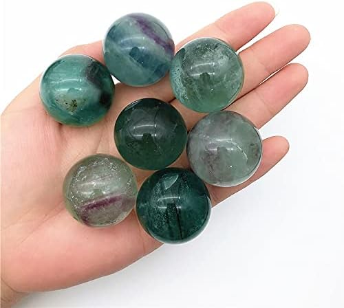 Binnanfang AC216 1pcs Природно виолетова зелена флуорит кварц кристали сфера топка скапоцени камења Реики заздравување на подароците за природни