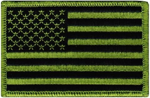 Американско знаме извезено лепенка зелена во САД Тактичка тактичка војска