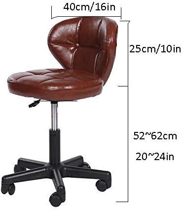 Килими гитара столици на тркалото ， столче канцеларија со кафеаво синтетичко кожено седиште ， прилагодлива висина 52-62 см ， поддржана тежина 160 кг ， столче канцел?