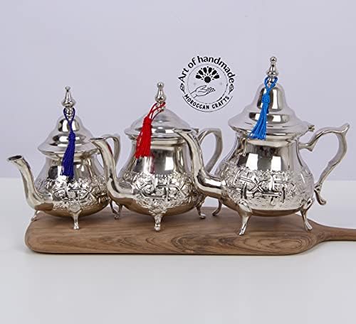 Марокански Елегантен рачно изработен/сребрен qudsi чајник од Фез/Марокански чајник/автентичен сребрен чајник/рачно изработен чајник од