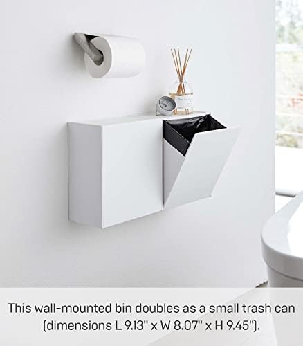 Yamazaki wallид-монтирана корпа за складирање дома | Пластика | Конзерва за ѓубре, една големина, бела