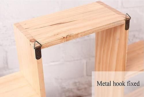 HTLLT трајно решетка за складирање цврсто дрвен wallид монтиран со повеќе катна кујна за складирање на кујни со повеќе функции Дрвени украси