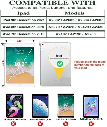 Vimorco iPad 9-та генерација кутија 2021, iPad 8th Generation Case 2020 за iPad Cover 10.2 инчи, iPad 7-та генерација Case