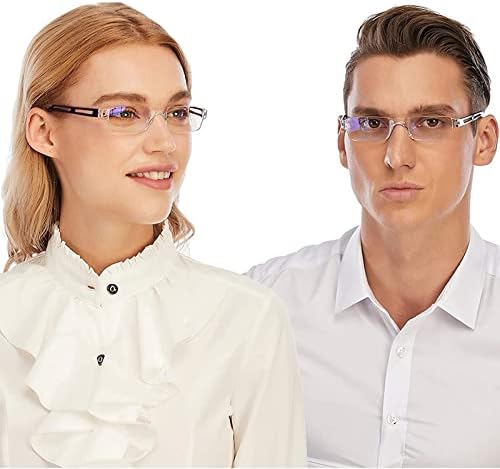 Viseng 3 пара очила за читање, очила за блокирање на сина светлина, очила за читање компјутер за мажи и жени, модерна правоаголна рамка за