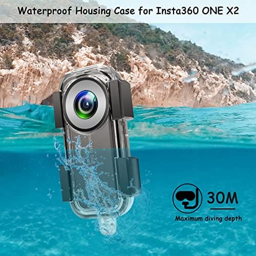 Случај за Нуркање О 'вода За Insta360 One X2, Водоотпорна Куќиште За Нуркање Школка Подводна Заштитна Кутија Со 1/4 Држач За Завртки За