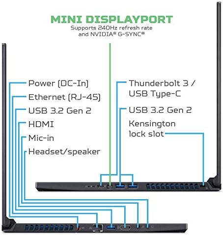 Acer Предатор Тритон 500 PT515-52-742J Игри Лаптоп, Intel i7-10875H, NVIDIA GeForce RTX 2080 супер, 15.6 FHD NVIDIA G-SYNC Дисплеј,