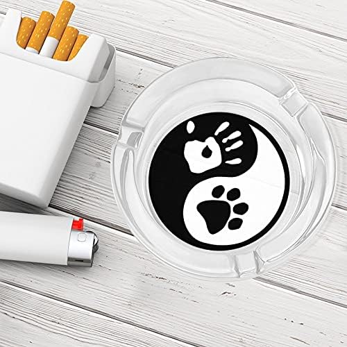 Јин Јанг шепа палма цигари Пушачи стаклени пепелници за пепел за таблета за домашни таблети