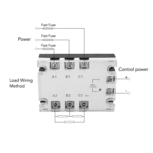 3 фаза на цврста состојба на релето AC до AC Брза брзина на префрлување брзина на бучава SSR Solid State Relay 90‑250VAC до 24‑480VAC