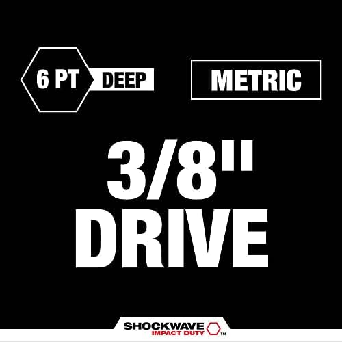 49-66-6801 Shockwave Impact Dution Socket за Milwaukee Tool 3/8 во DR 19PC MM Packout Set