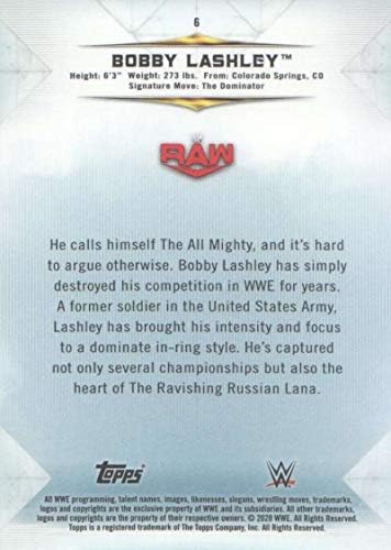 2020 година Топс WWE Неспорен 6 Боби Лешли сурово тргување со картички за борење