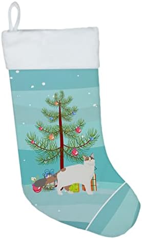 Богатства на Каролина CK4734CS Турско комбе 2 Мачка Среќна Божиќна Божиќна порибување, камин виси чорапи Божиќна сезона забава Декорации за