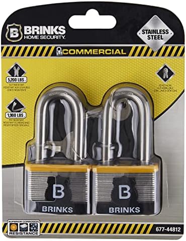 Домашна безбедност на Brinks 677-44812 44mm Comm Comm Не'рѓосувачки челик, 2 SS SHKL, 2 PK