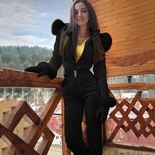 Womenените зимски дознавања скијачки костуми со качулка со крзно скокање со скокање со скок на отворено спортско водоотпорен сноуборд јакна палто