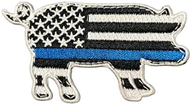 Тенка сина линија во САД, Патче, свиња, сина линија Американско знаме, лепенка за знаме на САД, знаме на Соединетите Американски Држави, кука и јамка извезена