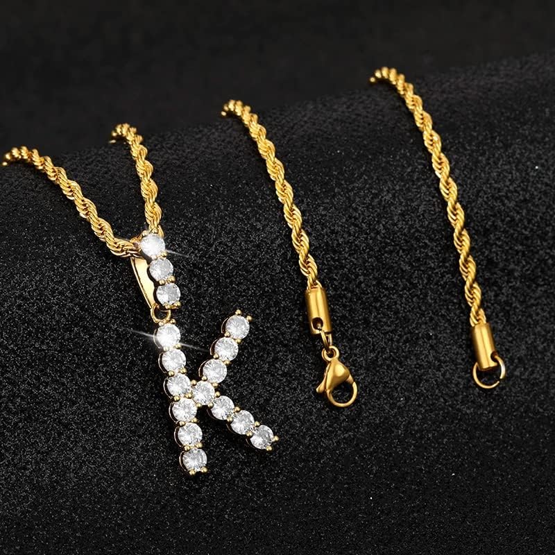 T3STORE A-Z Почетна букви ѓердани моден циркон за жени златен ланец на буква Азбучен ѓердан накит-720101010