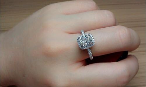 Викторија накит рачно изработена перница исечена 3ct дијамоник CZ 925 Стерлинг сребрен жени венчален прстен