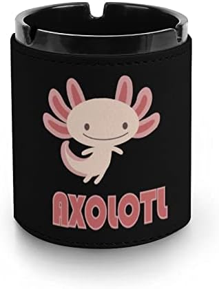 Симпатична Axolotls кожа пепелник тркалезна цигара од цигара, преносен држач за пепел за декорација на домашни канцеларии