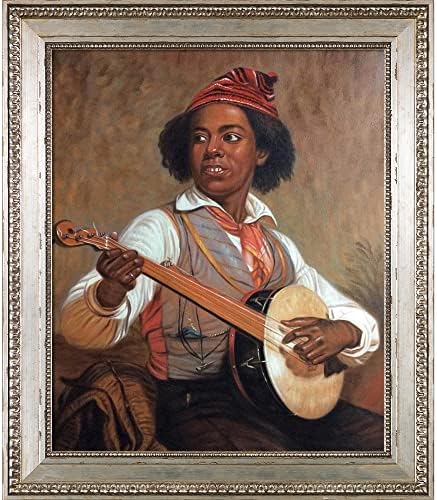 La Pastiche The Banjo Player со Версај Сребрена кралска рамка, 26 x 30