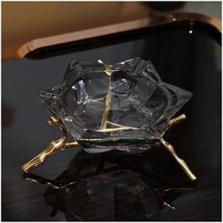Месинг модерна пепелска кристална стакло со шест пета-кафе маса од пепелска дневна соба десктоп декоративна пепел
