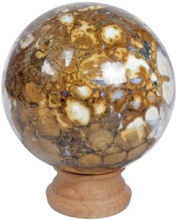 Gemsindia 6150 CT Природен океан asеспер скапоцен камен Сфера Сфера заздравување топка W штанд ~ 3,75 ”во дијаметар