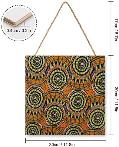 Африканска анкара шема3 смешен дрвен знак со жица плакета врата wallид што виси украси ознаки виси украс