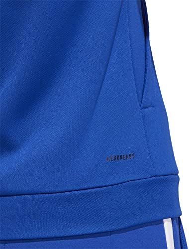 Adidasенски женски Ti fz јакна со целосна зип, влага за влага - морнарица сина/бела боја