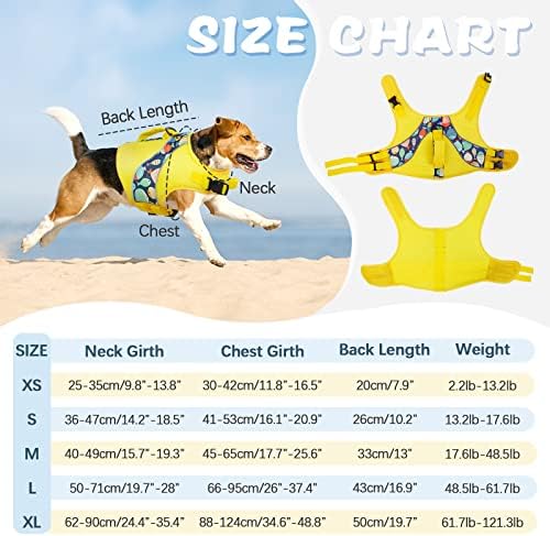 Доживотен јакна за кучиња Rip-Stop Lifeивотен елек, прилагодлив костим за капење на кучиња со рефлексивна лента и рачка за спасување, супериорна