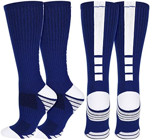 Дингкулер елитни кошаркарски чорапи 2 пара, атлетски чорапи со средно теле за мажи жени момчиња девојчиња