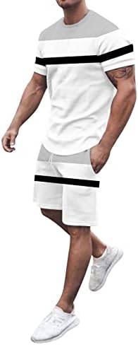 Спортски костум за машка маица и шорцеви со двојно поставување модни печати кратки ракави за кратки кошули кратки панталони облеки