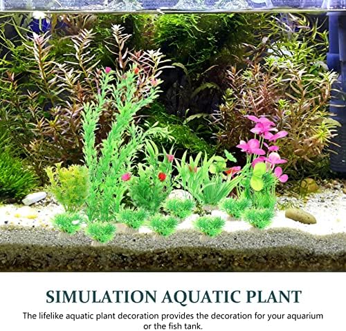 ИПЕТБООМ 15 парчиња резервоар за риби пластични растенија вештачки аквариум трева симулација подводна лажна растение за животни цвеќиња украси за украси за риби з?