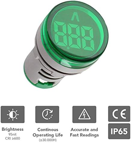 ShopCorp - Индикатор за дигитален LED дисплеј Амметар, 0-100A MAX AC380 Тековен метар и 220V - мерач на мерач, монитор за засилувачи