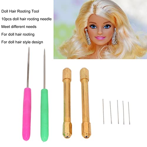 Кукли за коса, корења на косата, рехаир, држач за алатки Метал 10 игли Цврсто кукла за правење на коса, алатка за корење на коса,