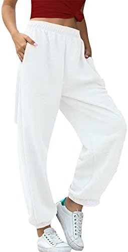 Панталони за пот за женски мавтани панталони од дното на лабава панталони со џогирање со џебови активна облека