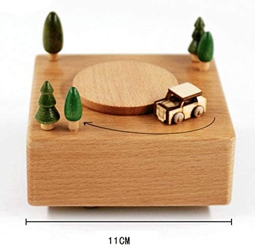 MHYFC дрвена музичка кутија база креативни ротирачки украси украси Детски