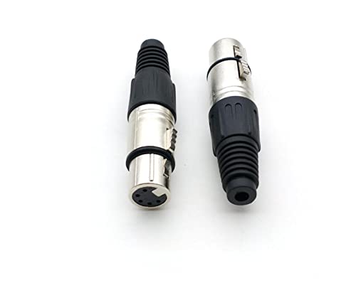 Zumled 25pcs XLR Femaleенски 5 пински адаптер за лемење компатибилен со кабел за микрофон