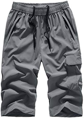 Машка облека за капење плус летни спортови Машки плажа обични тенки панталони брзо сушење со големина на теле-големина машки панталони сиви