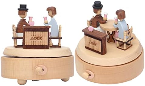 Втозен музичка кутија, дрвена музичка кутија, музичка мелодија кутија, романтичен подарок за Денот на вineубените, декорација на мебел за канцеларија за домашна дне?