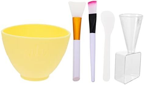 Четки за шминка Doitool Поставете сет за нега на лице DIY комплети за алатки за мешање со силиконски маски за лице, чинија за садови