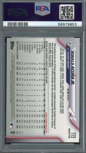 Роналд Акуна rуниор 2020 Топс Хром рефрактор Бејзбол картичка 112 оценета PSA 10